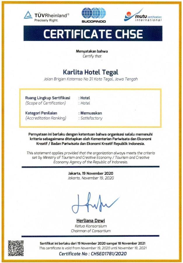 Karlita Hotel Tegal Exterior photo